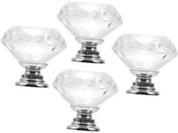 Puxadores De Cristal Para Armário, Conjunto De 4 Peças, Elegantes, Com Um Único Furo Para Gaveta