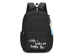 Mochila Versátil Para Adolescentes, Moderna E Funcional, Com Amplo Espaço De Armazenamento Para Estudantes. Preta.