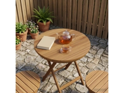 Vidaxl Tampo De Mesa Ø 40 X 3,5 Redondo Madeira De Teca Sólida Natural