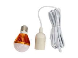Lâmpada Led E27 Dc 12v 5w Luz Branca Quente Com Cabo 3m Para Ambientes Residenciais
