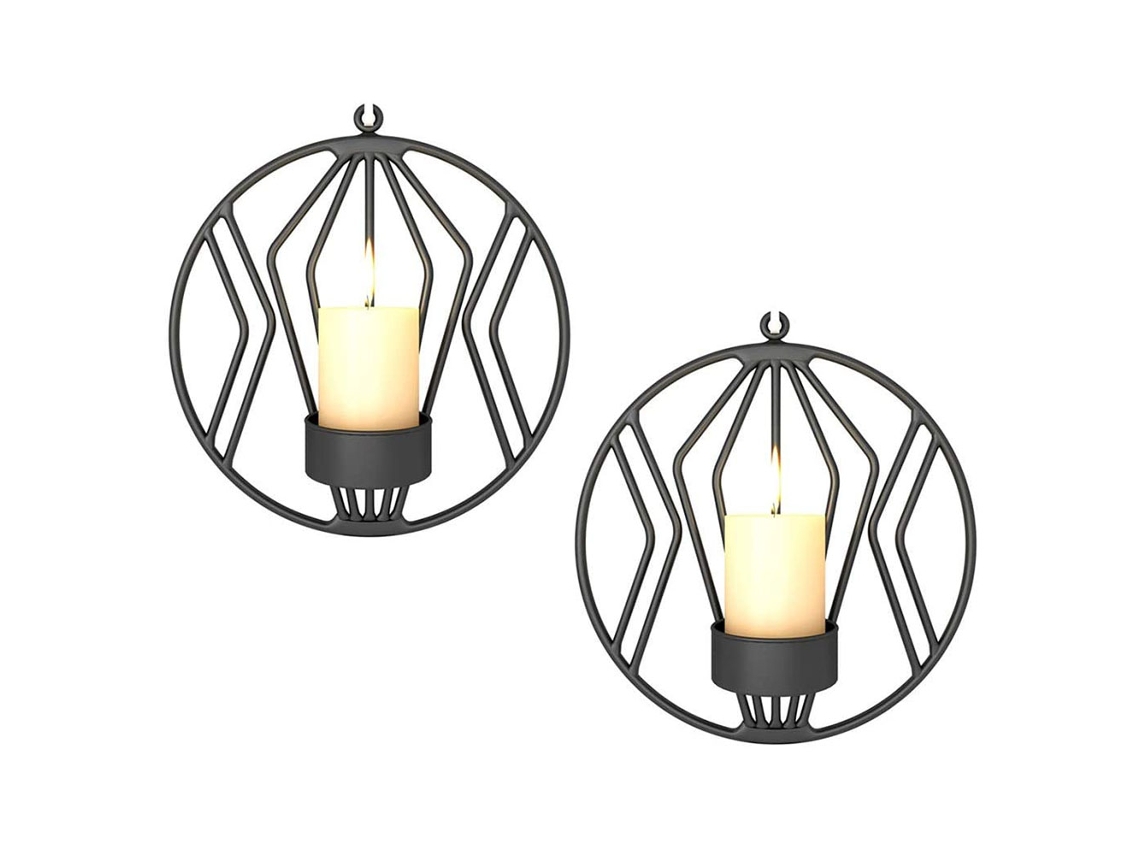 Pçs Arandela de Vela de Parede para Vela Pequena Pilar Suportes de Metal Tealight Decorações de Parede para Banheiro Pátio Sala de Estar Decoração