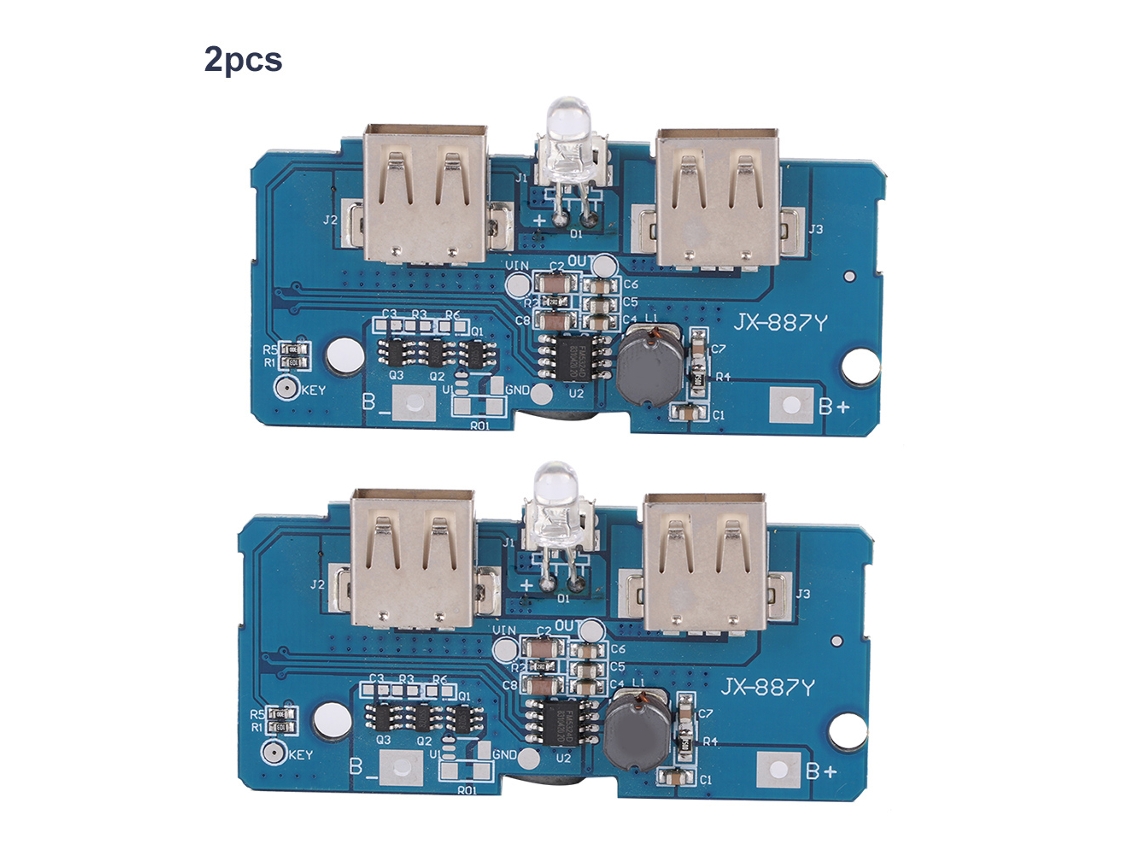 Módulo Boost 3.7v para 5v 2a com 2 Usb e Luz Led | S/MARCA