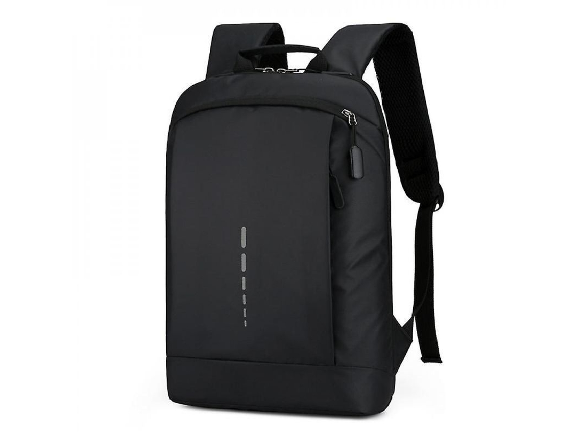 Mochila Masculina Impermeável Leve com Compartimento para Notebook de 15.6'' Estilo Clássico Preto S/MARCA