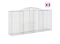 Gabion Basket, Gabion Baskets Vidaxl Prateado Ferro (300 X 50 X 140/160 Cm)