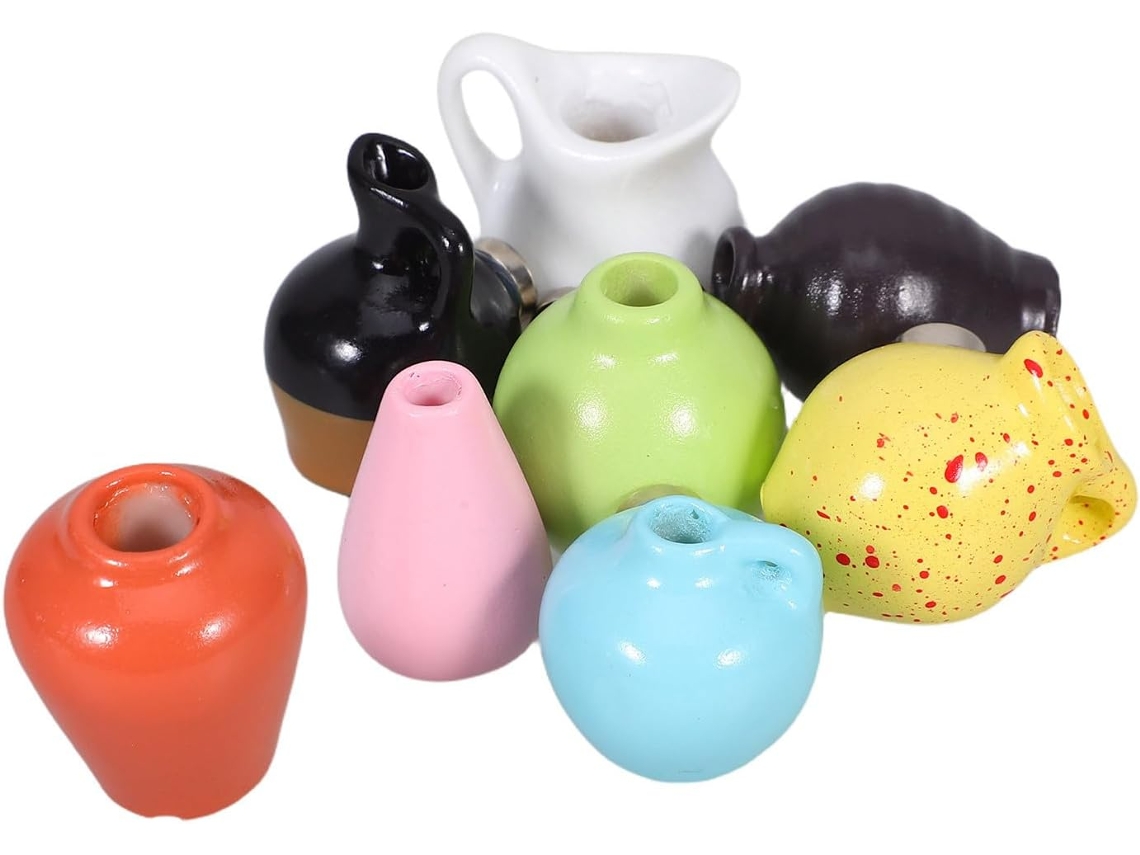 Conjunto De 8 Mini Vasos Magnéticos Resina Para Geladeira E Escritório