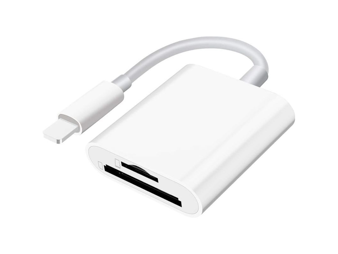 Leitor de Cartão SD YURU para iPhone e iPad, slot duplo, compatível com SD e Micro SD, até 256GB
