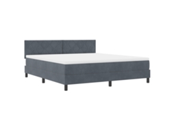 Estrutura De Cama Moderna De Veludo Cinza Escuro Vidaxl Cinzento Fabric (180x200 Cm)