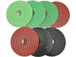 Conjunto De 7 Discos Diamante Para Polimento Úmido, Com Grão 100 Mm