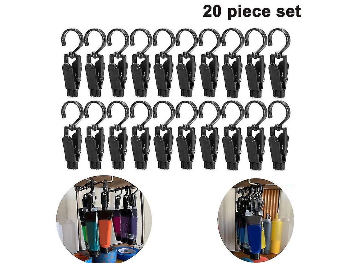2026 20 Pinzas de Ropa de Metal Con Gancho Giratorio de 360 Grados Anti deslizante para Colgar Ropa Y Cortinas