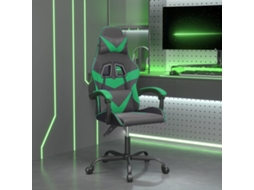 Vidaxl Cadeira Gaming Giratória Couro Artificial Preto E Verde