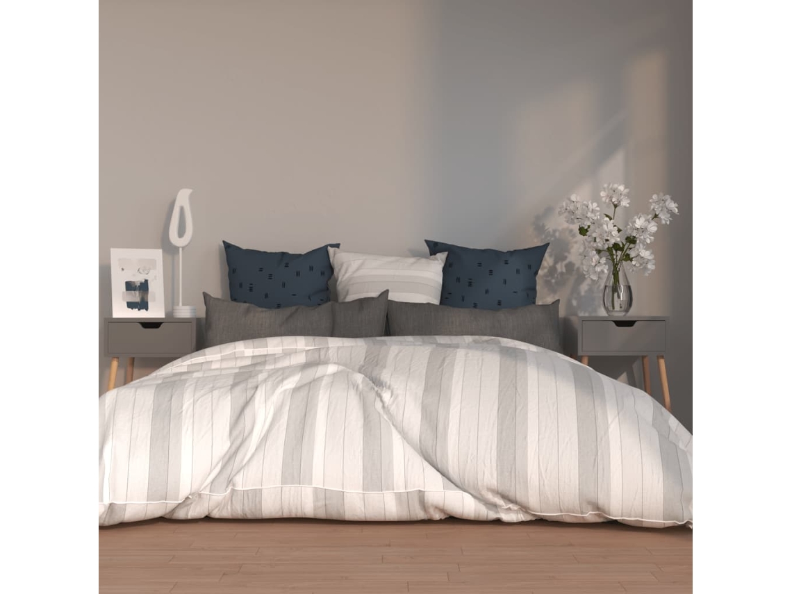 Vidaxl Mesas De Cabeceira 2 Pcs 40x40x56cm Derivados De Madeira Cinza