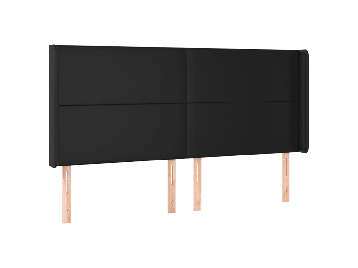 Headboard, Headboards Vidaxl Preto Couro Artificial (203 X 16 X 118/128 Cm)