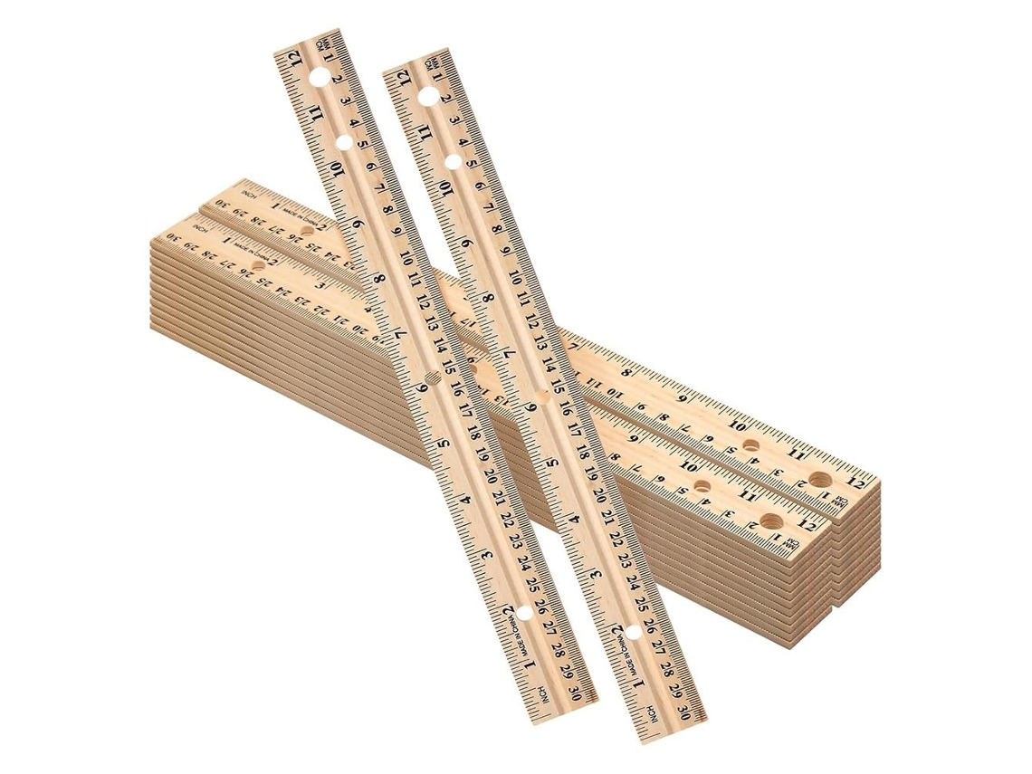 Régua De Madeira De 30 Cm (12 Polegadas), Pacote Com 60 Réguas De