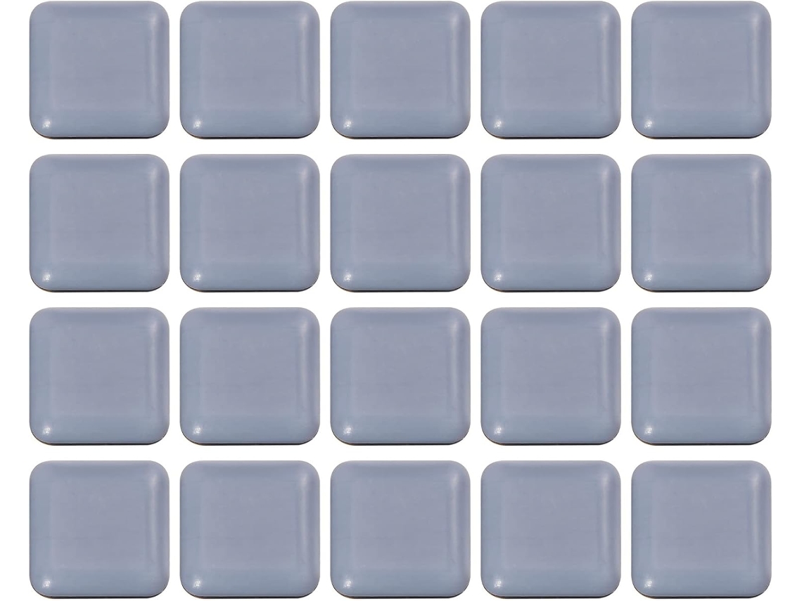 Conjunto De 20 Protetores Deslizadores Para Móveis, 25x 25mm, Ptfe, Autoadesivos, Quadrados, Para Facilitar A Instalação