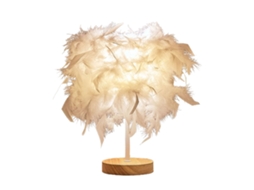 Abajur de mesa Feather 2026, luz noturna de luxo para quarto, sala de estar, decoração de festas e casamentos, branco.