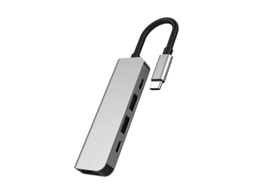 Estação De Acoplamento Usb 5 Em 1 Pd60w Typec Para Conversor De Notebook Multifuncional Em Liga De Alumínio Cinza Bestvite