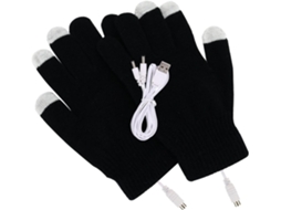 Luvas De Tricô Elétricas Aquecidas Por Usb Para Mulheres E Homens, Para Uso Externo, Pretas.