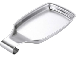 Elegante E Resistente Descanso De Colher De Aço Inoxidável Com Borda Ondulada Para Fogão De Cozinha, Suporte Para Utensílios Resistente Ao Calor E Lav