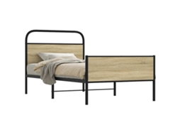Vidaxl Estrutura Cama S/ Colchão Derivados de Madeira Carvalho Sonoma