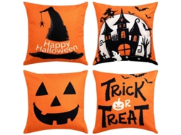 2026-set De 4 Fundas De Almofada Para Decoración De Halloween, Interior Y Exterior, 45x45cm, Diseños Clásicos