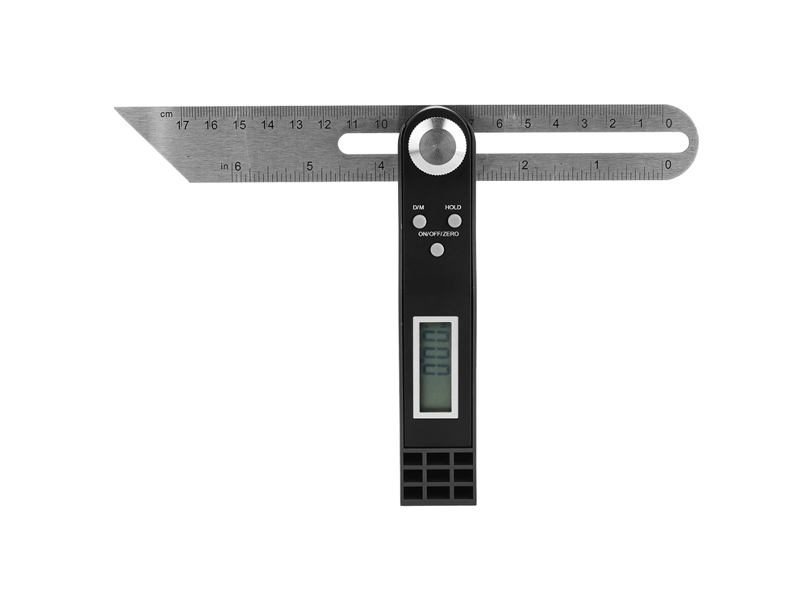 Goniômetro digital em aço inoxidável com régua de ângulo T, medidor de ângulo de 0 a 360°, transferidor digital