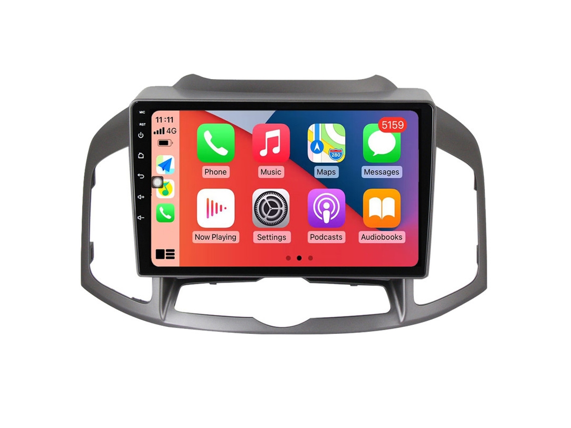 Auto Rádio Carro Bluetooth Autoradio 8GB RAM 128G ROM CarPlay Navegação GPS Ecrã Táctil RoverOne para Chevrolet Captiva 1 2011-2016  