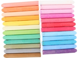 Conjunto de 24 Gizes Coloridos Solúveis em Água com Cabo Ergonômico, Ideais para Escolas e Atividades Ao Ar Li