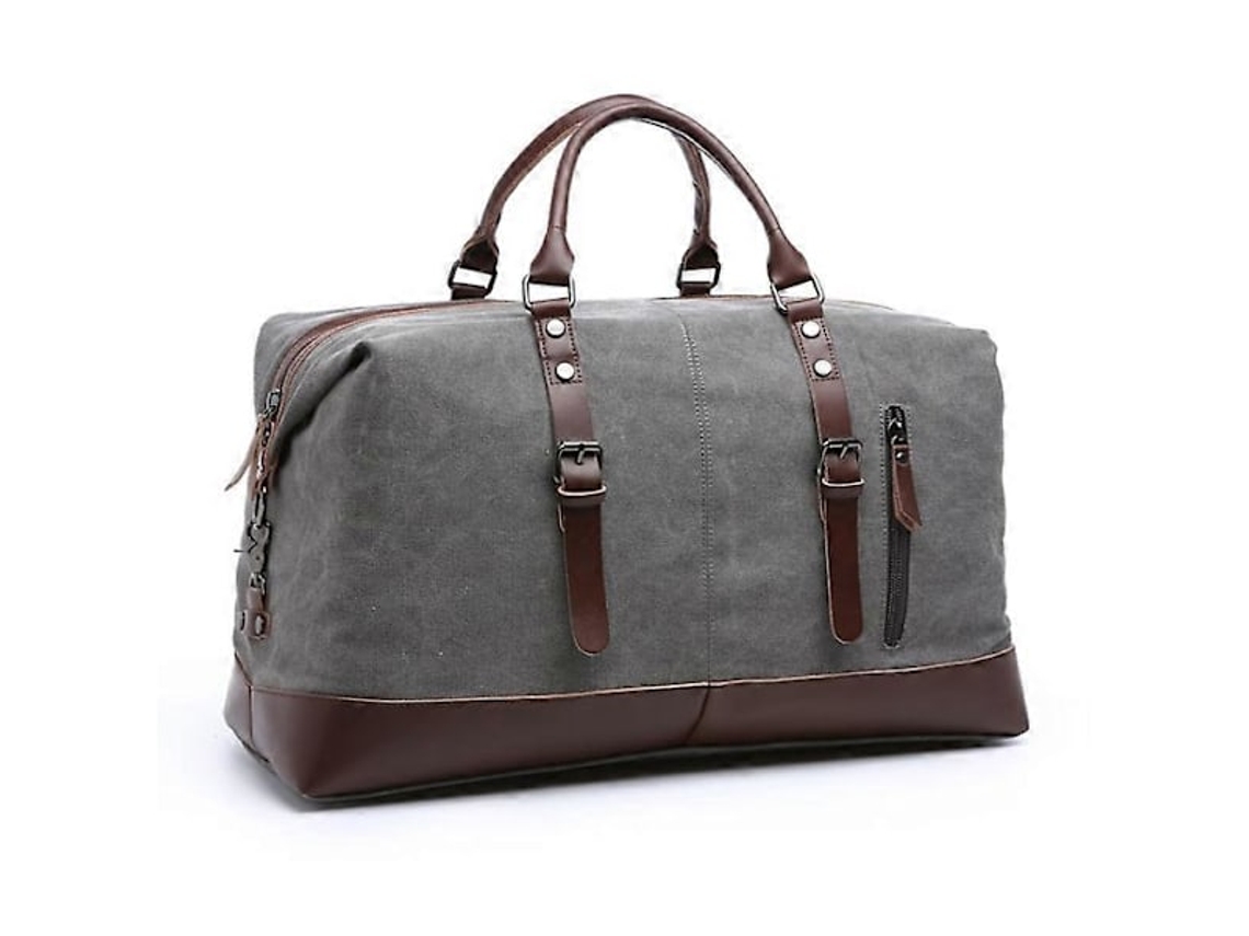 Malas de Viagem Masculinas em Lona e Couro, Cabine, Viagem, Bolsas Lona, ​​bolsas Mão para Cinza AQUAFORGE