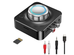 Receptor Bluetooth Hi-fi Com Som Surround 3d, Suporte Para Cartão Tf, Entrada Auxiliar De 3,5 Mm, Preto.