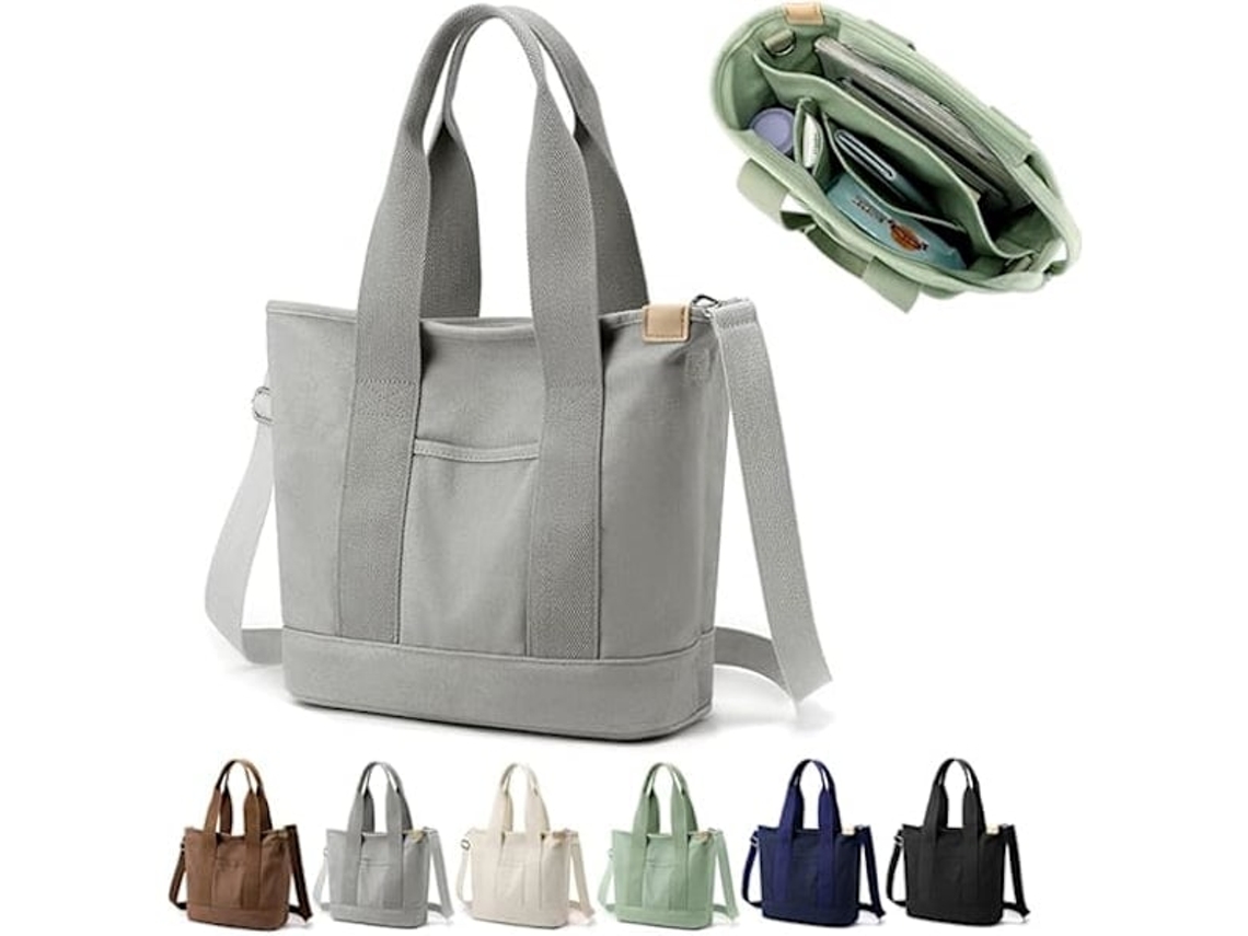 Bolsa de Lona AQUAFORGE, Artesanal, Compartimentos, Zíper, Ombro, Faculdade, Escola, Trabalho, Viagens, Azul Escuro