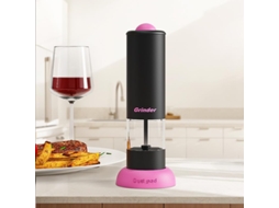 Conjunto de Moedores Elétricos Sal e Pimenta Rosa Recarregáveis, com Ajuste Moagem, Operação uma Só Mão Laváveis, Utensílios Cozinha para AQUAFORGE