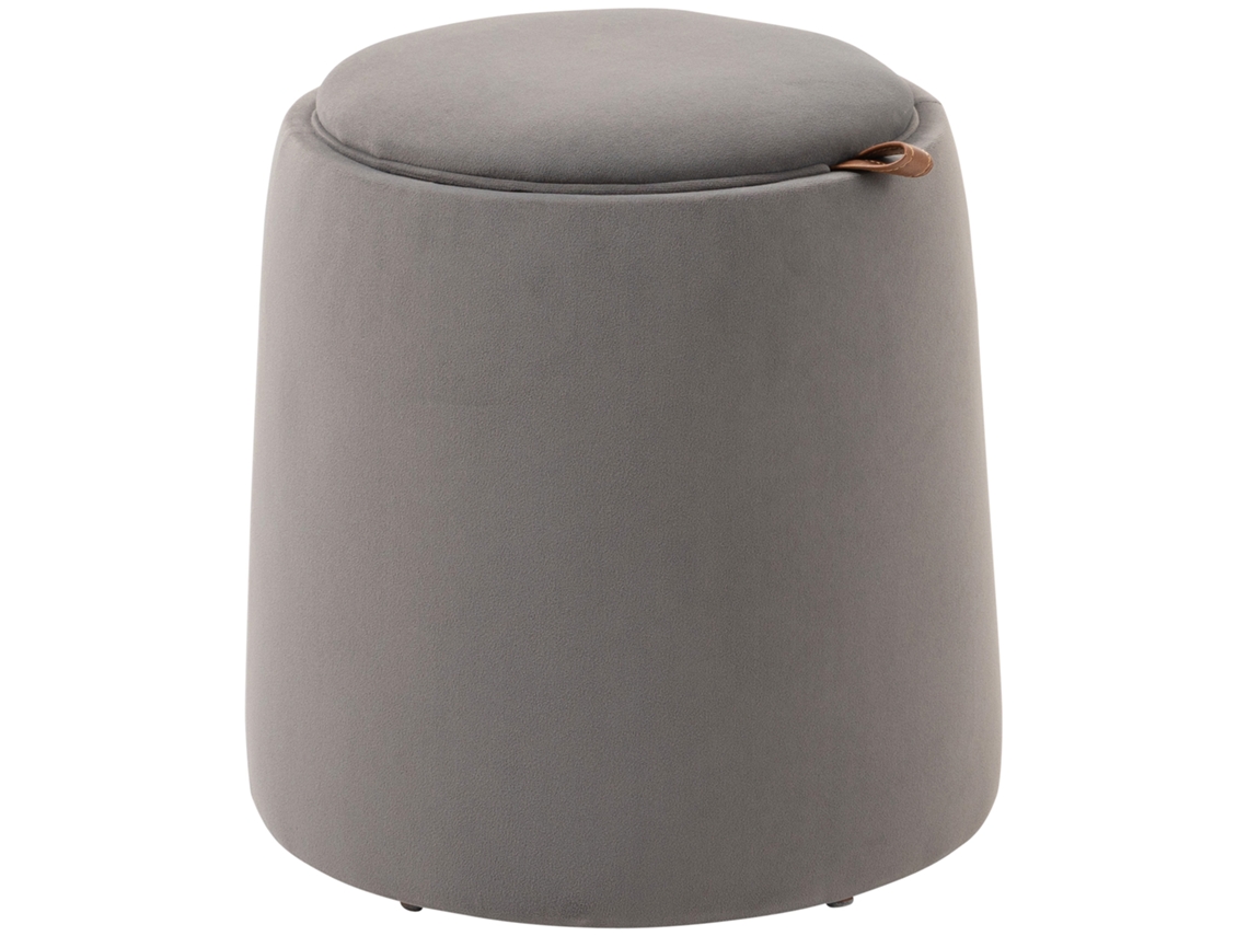 Banco 2 em 1 em veludo cinza com compartimento Φ44x47,5cm BTFORUS