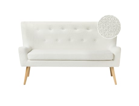 Sofá de cozinha BELIANI Skibby de Bouclé Branco 160x60x95