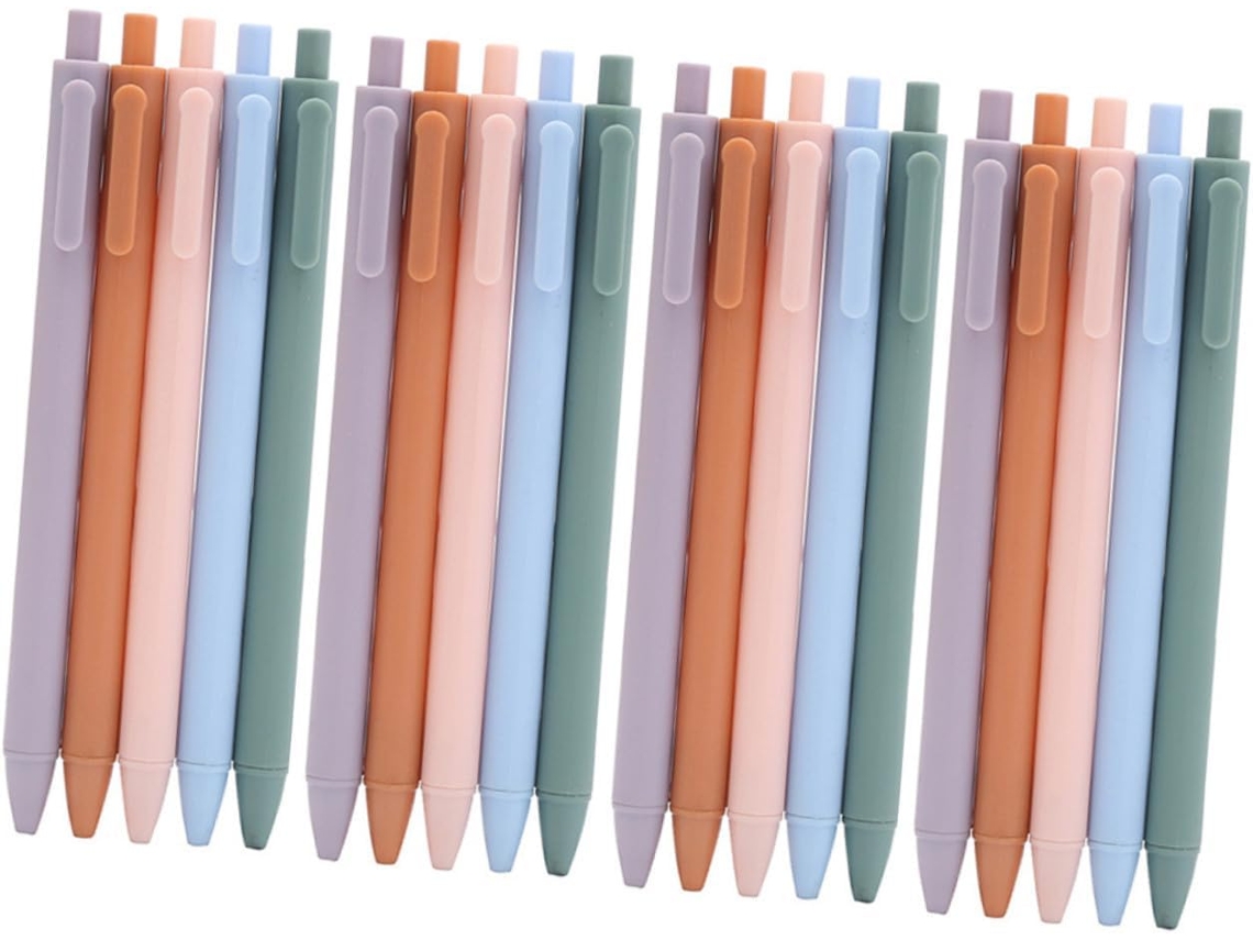 Conjunto De 20 Canetas Em Gel Com Função Botão, Material Escolar E