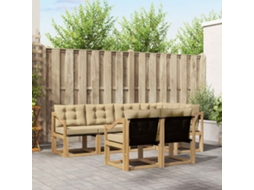Vidaxl Conjunto De Sofás Para Exterior 7 Unid. Branco E Bege