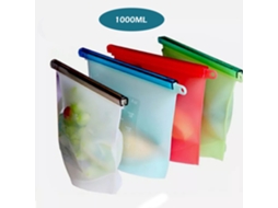 Sacos De Armazenamento Reutilizáveis, Sacos De Silicone Para Alimentos, Sem Bpa, Com Vedação Hermética, Pacote Com 4 Zeuxo