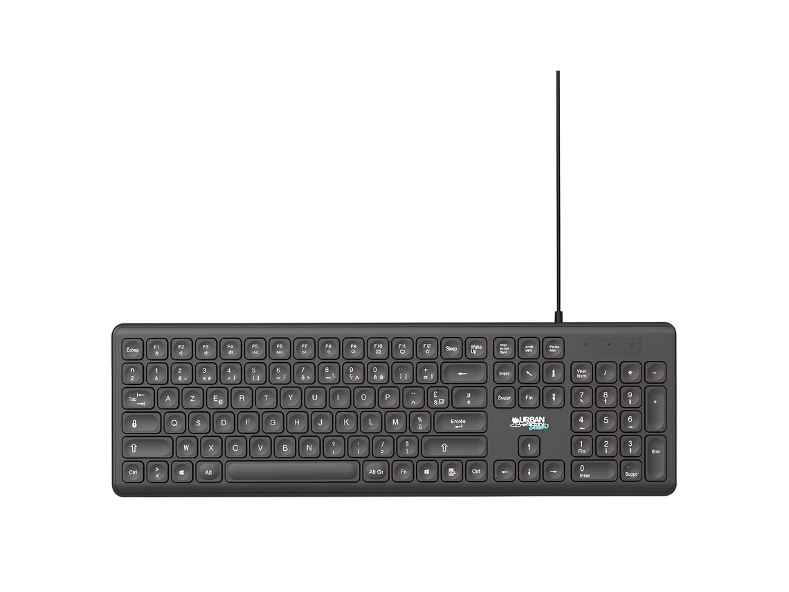 Teclado com fio USB a USB-C para PC modelo Cyclee completo preto URBAN FACTORY