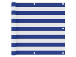 Vidaxl Tela De Varanda 90x500 Cm Tecido Oxford Branco E Azul
