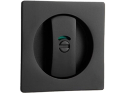Fechadura Para Porta De Correr Com Indicador, 65mm, Liga De Zinco, Preta