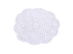 Toalha de Mesa Crochê Floral 21cm Branco S/MARCA