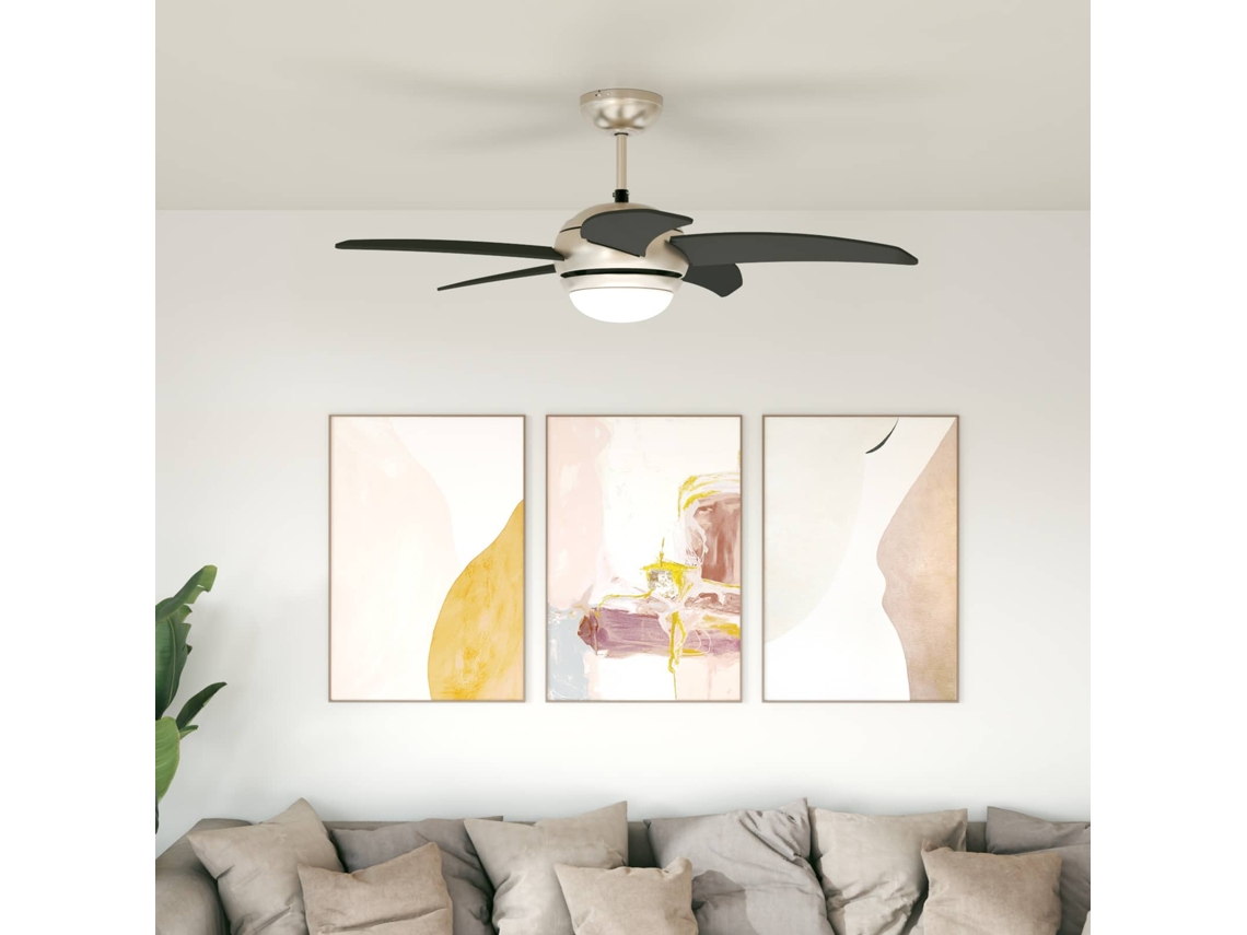 Vidaxl Ventoinha De Teto Com Luz E Comando À Distância Ø 110 Cm