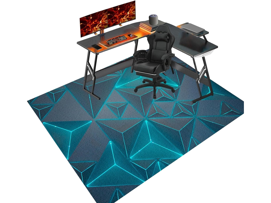 Tapete Cadeira Protetor Piso Escritório Antiderrapante 70 X 120 Cm Madeira Escritório, Gamer, Protege