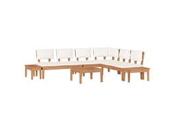 Conjunto 4 Sofá De Jardim Vidaxl Castanho Madeira De Teca Maciça (60 X 60 X 30 Cm)