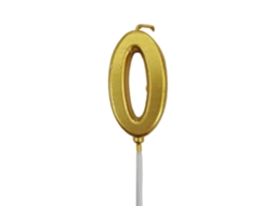 Vela Número Dourado com Diamantes 3D, para Ocasiões Especiais LAXISCREED