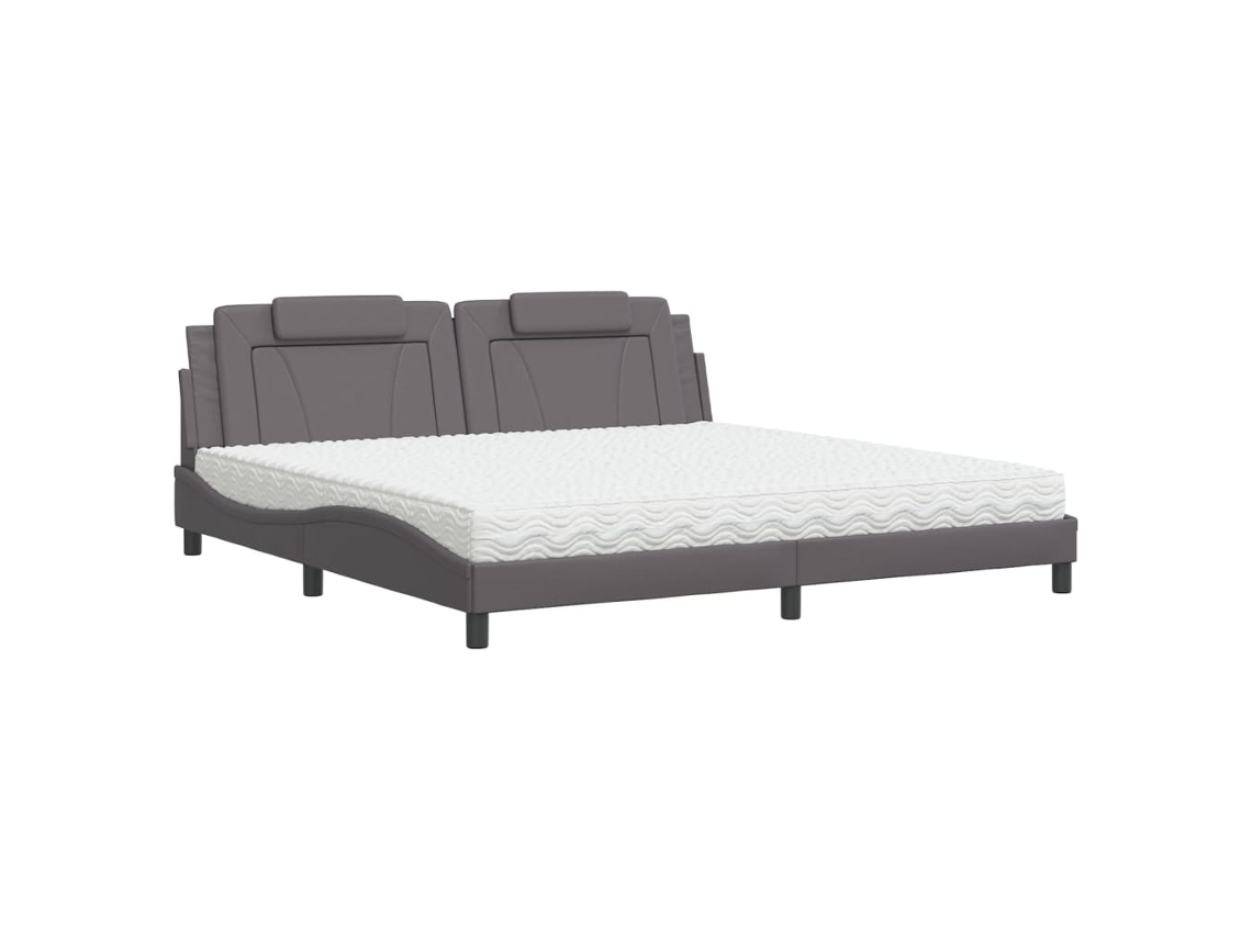 Bed, Beds Vidaxl Cinzeto Couro Artificial (200 X 200 Cm)