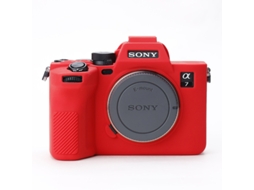 Capa para Sony A7m4/a7iv Case Protetora Silicone para Câmera CUICH (vermelha)