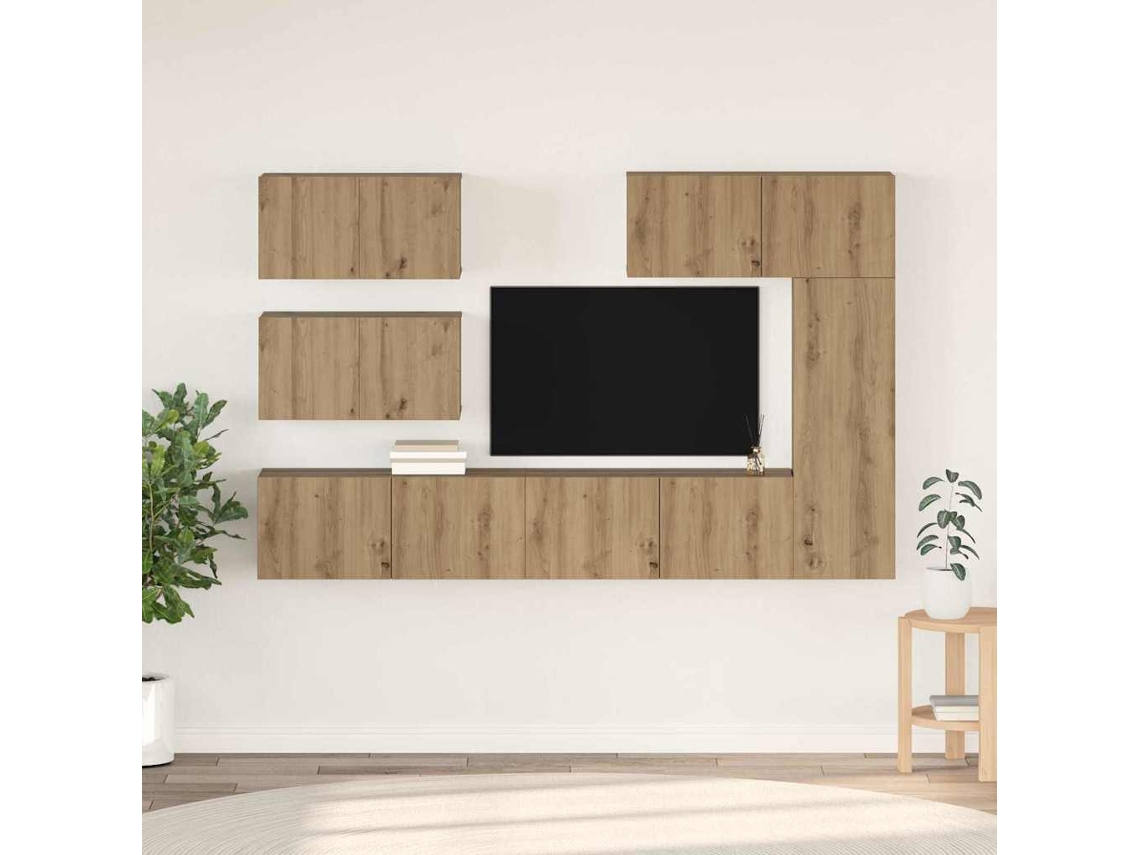 Vidaxl Conjunto De Móvel De Tv 6 Pcs Carvalho Artesanal