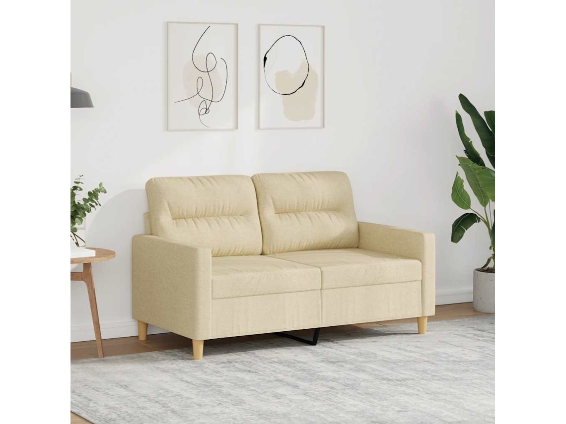 Vidaxl Sofá De 2 Lugares Tecido 120 Cm Cor Creme