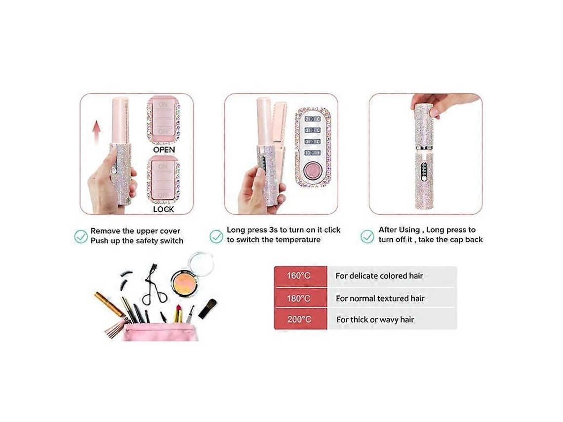 Escova Alisadora de Cabelo Elétrica 2 em 1 com Usb TAISHENGDA