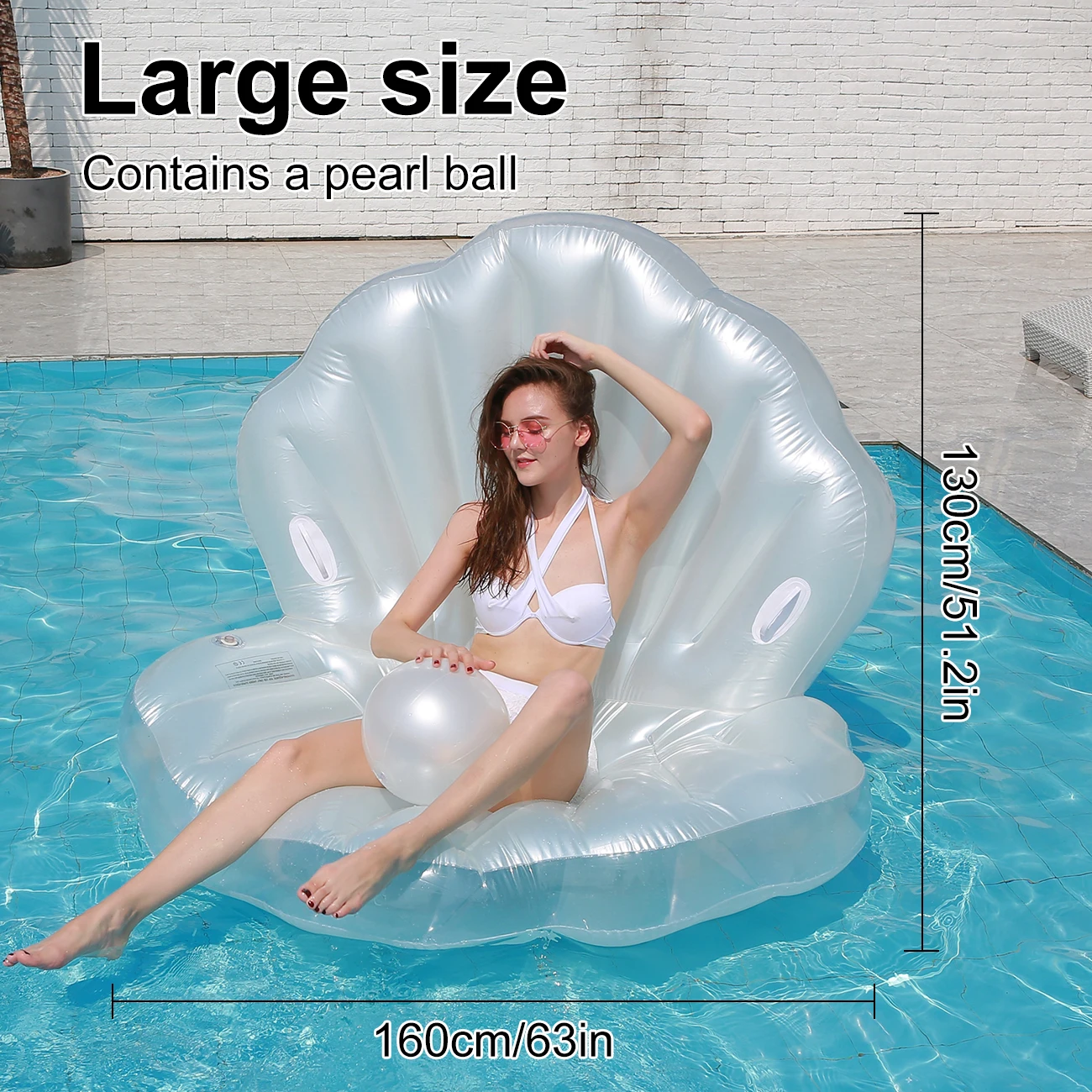 Boia Inflável Grande Para Piscina, Em Formato De Concha Gigante, Perfeita Para Se Divertir Na Piscina No Verão.